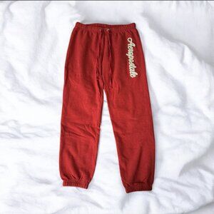 Aéropostale Red Sweatpants with White Script Logo